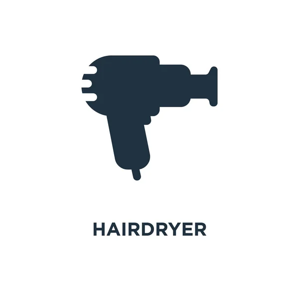 Haartrockner Symbol Schwarz Gefüllte Vektorabbildung Haartrockner Symbol Auf Weißem Hintergrund — Stockvektor