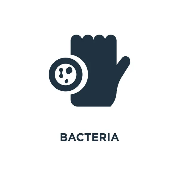 Icono Bacteria Ilustración Vectorial Negra Símbolo Bacteriano Sobre Fondo Blanco — Archivo Imágenes Vectoriales
