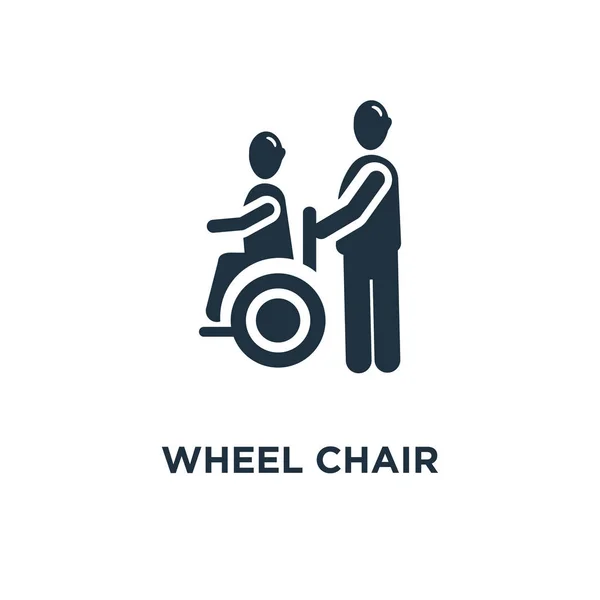 Ícone Cadeira Rodas Ilustração Vetorial Cheia Preto Símbolo Cadeira Roda —  Vetores de Stock