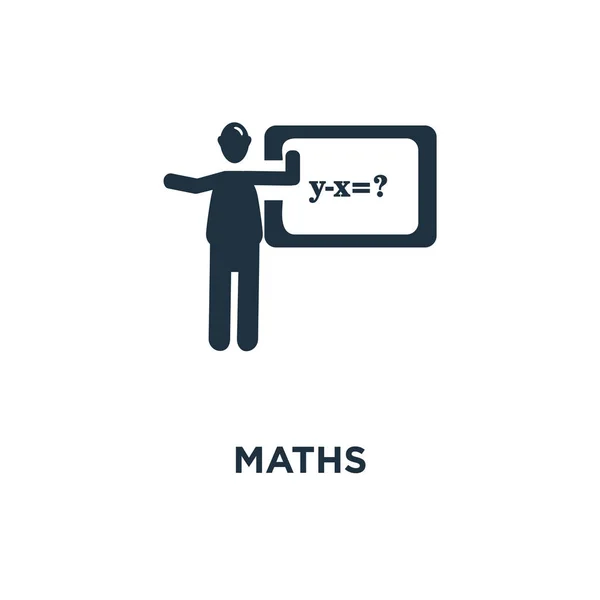 Maths Icon Black Filled Vector Illustration Maths Symbol White Background — Stock Vector