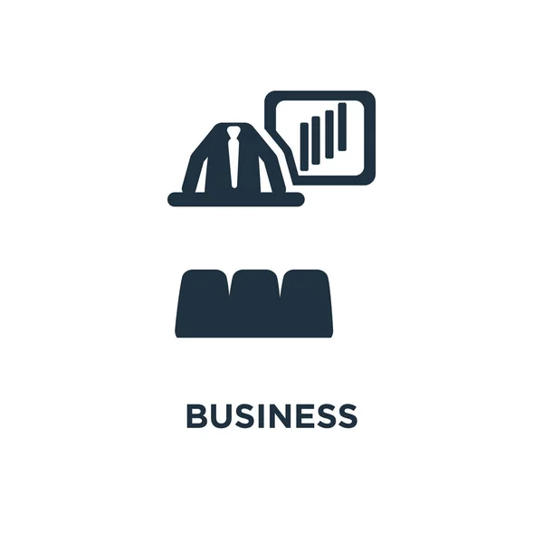 Unternehmenspräsentation Ikone Schwarz Gefüllte Vektorabbildung Firmenpräsentationssymbol Auf Weißem Hintergrund Web — Stockvektor