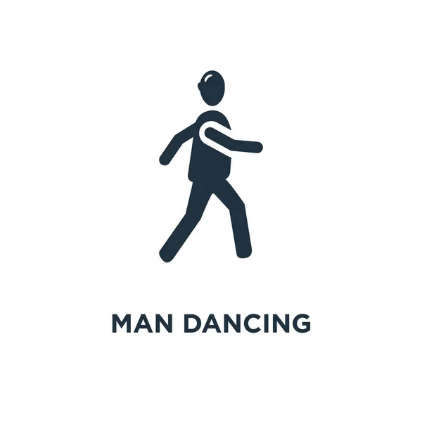 Man Dancing icon. Black filled vector illustration. Man Dancing symbol on white background. Can be used in web and mobile.