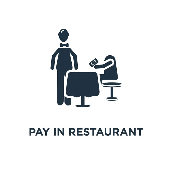 Platit Restauraci Ikonu Černé Plné Vektorové Ilustrace Platit Restauraci Symbol — Stockový vektor