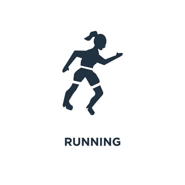 Icono Corriendo Ilustración Vectorial Negra Símbolo Corriendo Sobre Fondo Blanco — Vector de stock