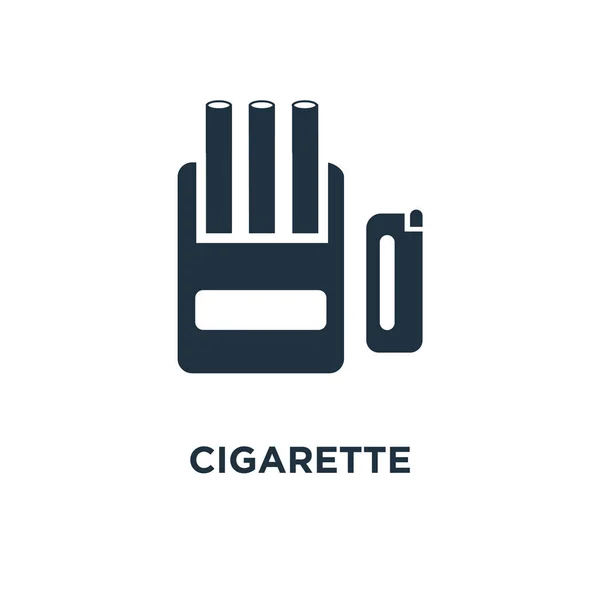 Cigarette Icon Black Filled Vector Illustration Cigarette Symbol White Background — Stock Vector