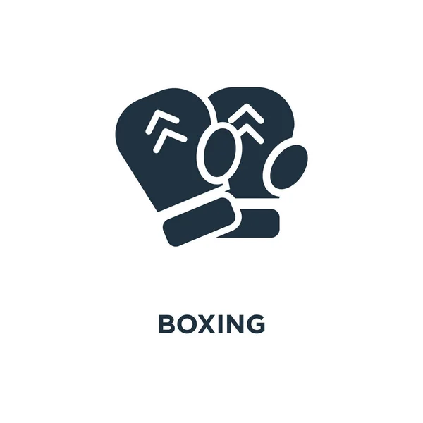 Boxing Icon Black Filled Vector Illustration Boxing Symbol White Background — Stock Vector