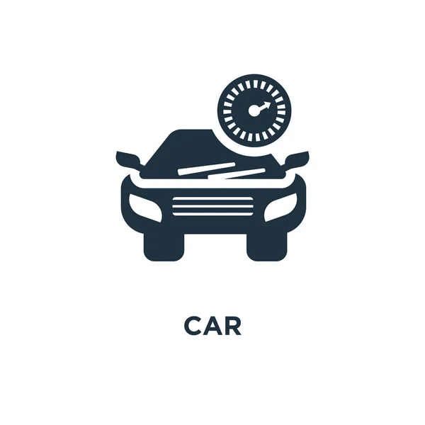 Значок Машины Черная Заполненная Векторная Иллюстрация Символ Автомобиля Белом Фоне — стоковый вектор