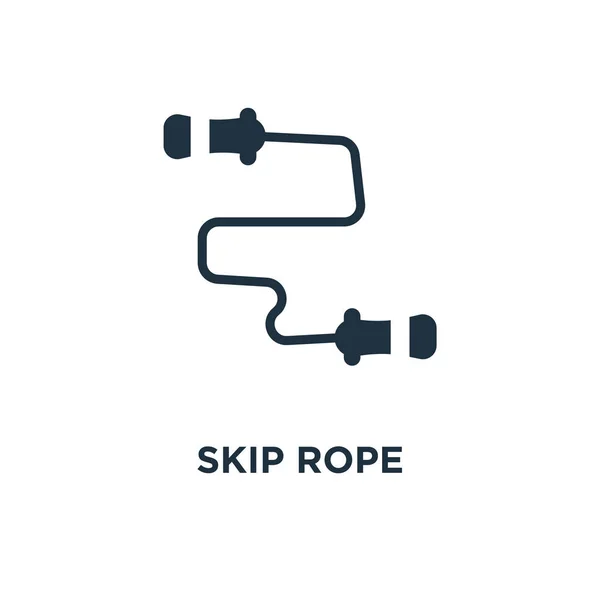 Skip Rope Icono Ilustración Vectorial Negra Saltar Símbolo Cuerda Sobre — Vector de stock