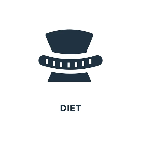 Dieta Ikona Black Wypełnione Ilustracji Wektorowych Dieta Symbol Białym Tle — Wektor stockowy