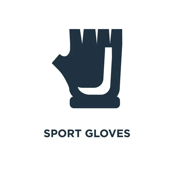 Sport Handskar Ikonen Svart Fyllt Vektorillustration Sport Handskar Symbol Vit — Stock vektor