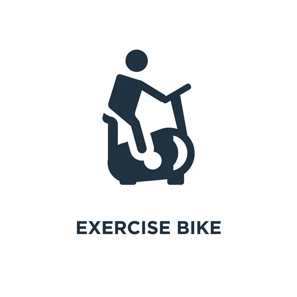 Ícone Bicicleta Exercício Ilustração Vetorial Cheia Preto Exercício Símbolo Bicicleta — Vetor de Stock