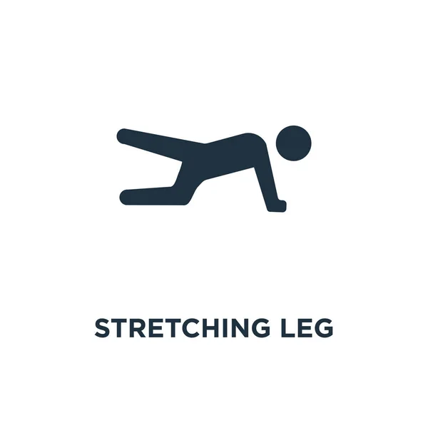 Stretching Leg Exercise icon. Black filled vector illustration. Stretching Leg Exercise symbol on white background. Can be used in web and mobile.