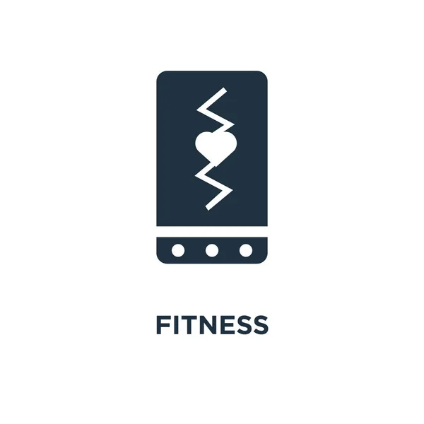 Fitness Ikona Black Wypełnione Ilustracji Wektorowych Fitness Symbol Białym Tle — Wektor stockowy