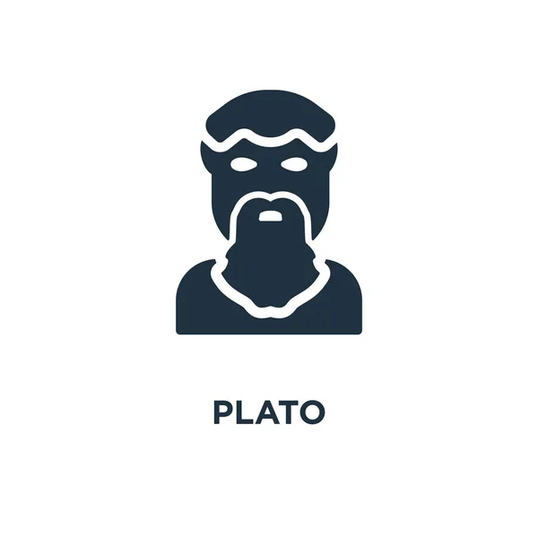 Plato Ikonen Svart Fyllt Vektorillustration Plato Symbol Vit Bakgrund Kan — Stock vektor