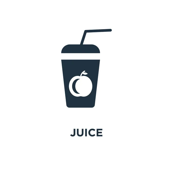 果汁图标 黑色填充矢量图 白色背景上的果汁符号 可用于网络和移动 — 图库矢量图片