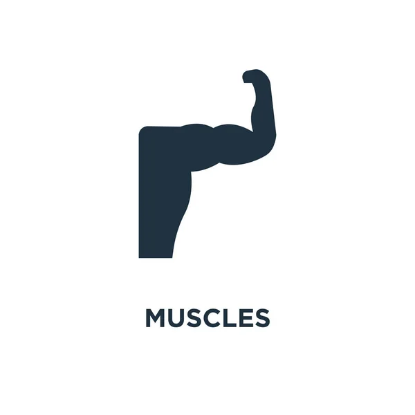 Icono Músculos Ilustración Vectorial Negra Símbolo Músculos Sobre Fondo Blanco — Vector de stock