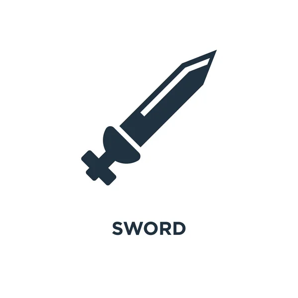 Sword Icon Black Filled Vector Illustration Sword Symbol White Background — Stock Vector
