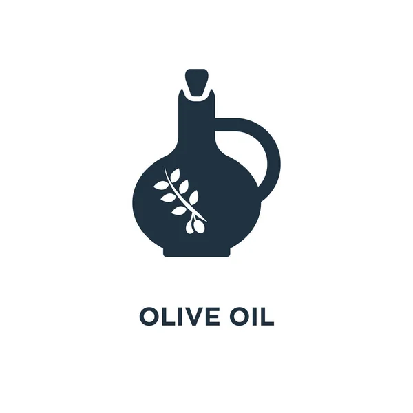Значок Оливкового Масла Черная Заполненная Векторная Иллюстрация Символ Оливкового Масла — стоковый вектор