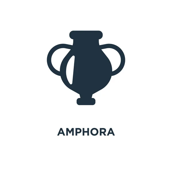 Amphore Ikone Schwarz Gefüllte Vektorabbildung Amphore Symbol Auf Weißem Hintergrund — Stockvektor