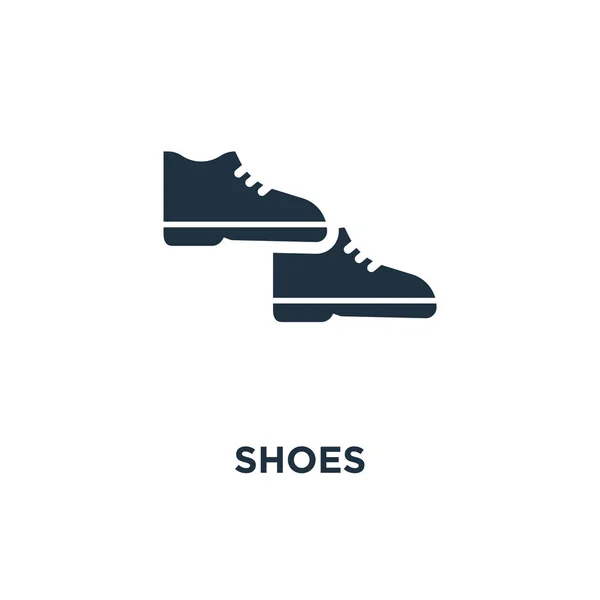 鞋子图标 黑色填充矢量图 鞋在白色背景上的符号 可用于网络和移动 — 图库矢量图片