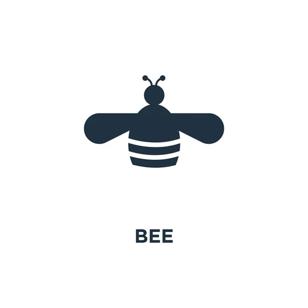 Bee Ikona Černé Plné Vektorové Ilustrace Bee Symbol Bílém Pozadí — Stockový vektor