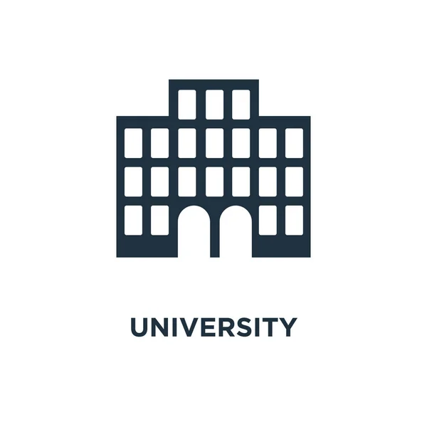 Icona Universitaria Illustrazione Vettoriale Riempita Nera Simbolo Dell Università Sfondo — Vettoriale Stock