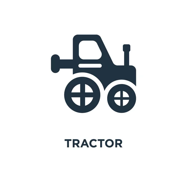 Icono Del Tractor Ilustración Vectorial Negra Símbolo Del Tractor Sobre — Vector de stock