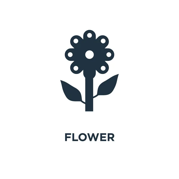 Icono Flor Ilustración Vectorial Negra Símbolo Flor Sobre Fondo Blanco — Vector de stock