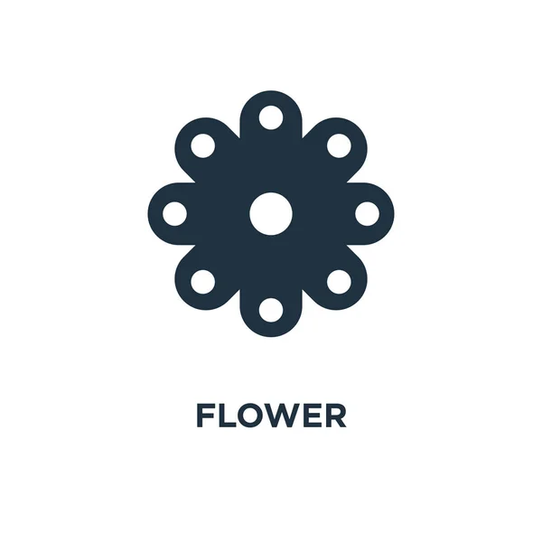 Icono Flor Ilustración Vectorial Negra Símbolo Flor Sobre Fondo Blanco — Vector de stock