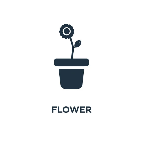 Icono Flor Ilustración Vectorial Negra Símbolo Flor Sobre Fondo Blanco — Vector de stock