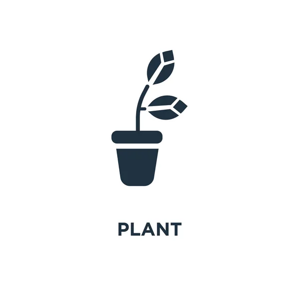 Het Pictogram Van Plant Zwarte Gevuld Vectorillustratie Plant Symbool Witte — Stockvector