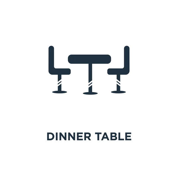 Τραπέζι Εικονίδιο Μαύρο Γεμάτο Εικονογράφηση Φορέα Τραπέζι Δείπνου Σύμβολο Άσπρο — Διανυσματικό Αρχείο