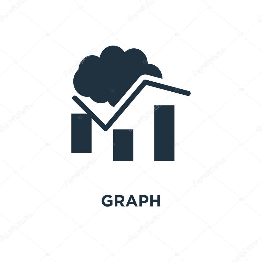 Graph icon. Black filled vector illustration. Graph symbol on white background. Can be used in web and mobile.