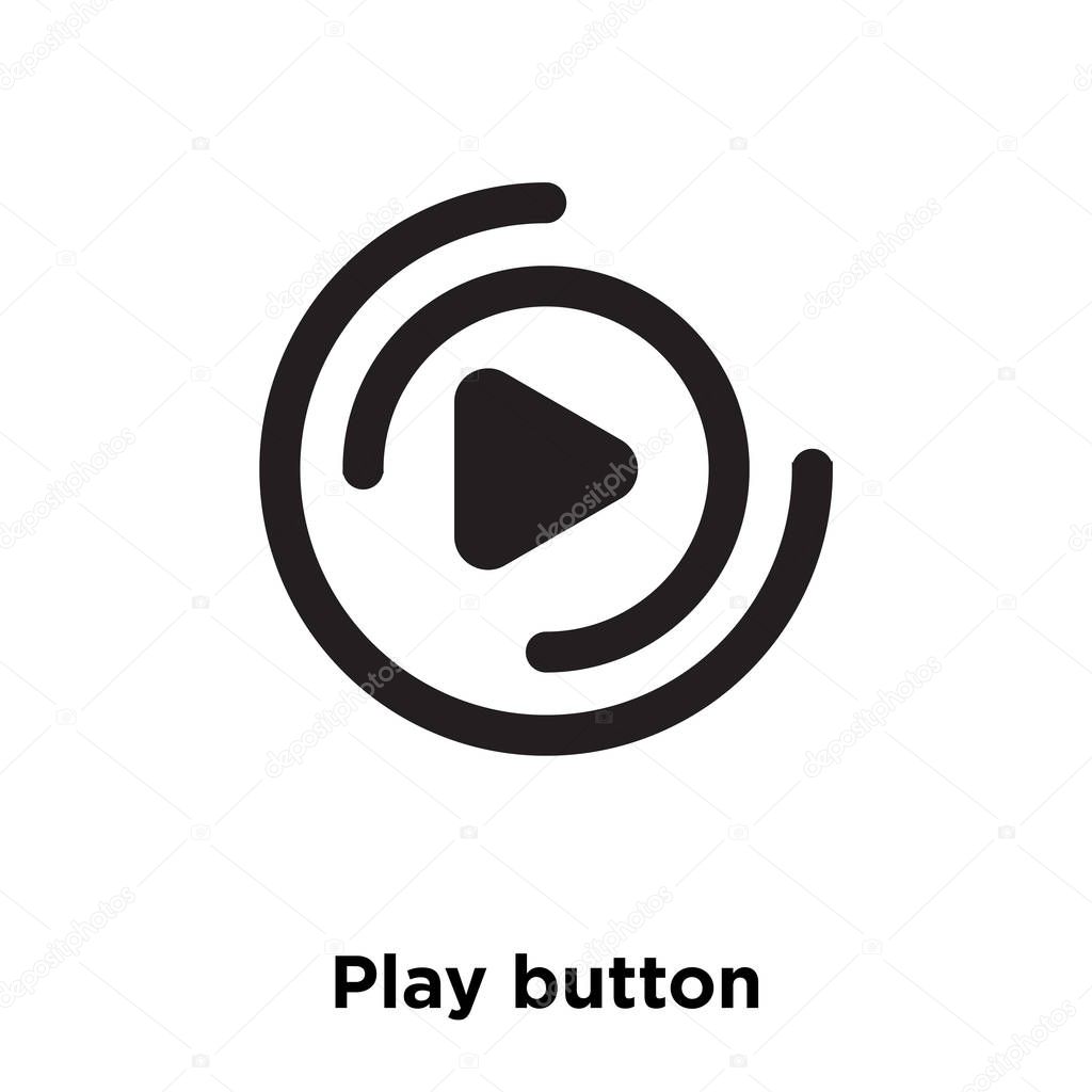 Play button icon vector isolated on white background, logo concept of Play button sign on transparent background, filled black symbol