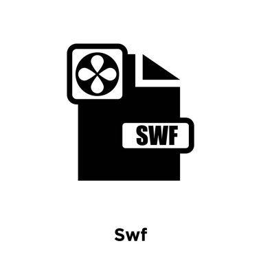 Beyaz arka plan, logo şeffaf arka plan, Swf işareti kavramı üzerinde izole Swf simge vektör siyah sembol dolu