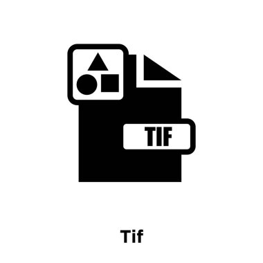Tif icon vector isolated on white background, logo concept of Tif sign on transparent background, filled black symbol clipart