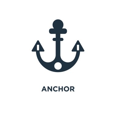 Tutturucu simgesini. Siyah vektör çizim dolu. Beyaz arka plan çapa sembolü. Web ve mobil kullanılabilir.