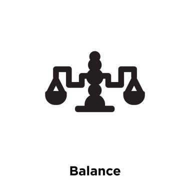 Beyaz arka plan, logo şeffaf arka plan denge işareti kavramı üzerinde izole denge simge vektör siyah sembol dolu