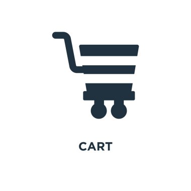 Sepeti simgesi. Siyah vektör çizim dolu. Beyaz arka plan sepeti sembolü. Web ve mobil kullanılabilir.