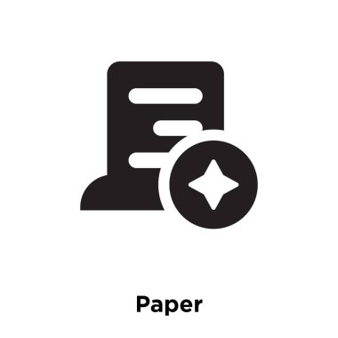 Beyaz arka plan, logo şeffaf arka plan, kağıt işareti kavramı üzerinde izole kağıt simge vektör siyah sembol dolu