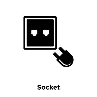 Beyaz arka plan, logo şeffaf arka plan, soket işareti kavramı üzerinde izole soket simge vektör siyah sembol dolu