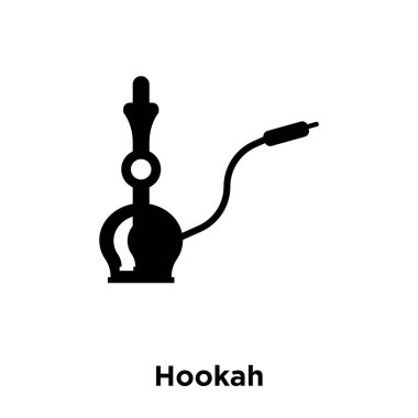 Beyaz arka plan, logo şeffaf arka plan, nargile işareti kavramı üzerinde izole nargile simge vektör siyah sembol dolu