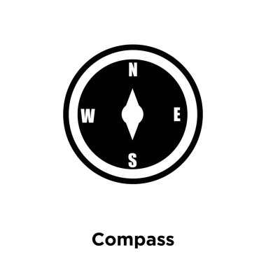 Beyaz arka plan, logo şeffaf arka plan, pusula işareti kavramı üzerinde izole pusula simgesini vektör siyah sembol dolu