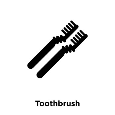 Beyaz arka plan, logo şeffaf arka plan, diş fırçası işareti kavramı üzerinde izole diş fırçası simge vektör siyah sembol dolu