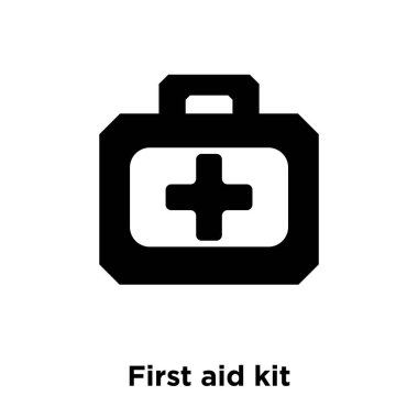 İlk yardım kiti simge vektör, beyaz arka plan üzerinde izole logo kavramı ilk yardım kiti, oturum şeffaf arka plan, dolgulu siyah sembolü