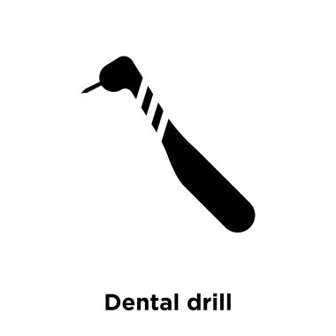 Diş matkap simge vektör, beyaz arka plan üzerinde izole diş matkap kavramı logo şeffaf arka plan, dolgulu siyah sembolü imzalamak