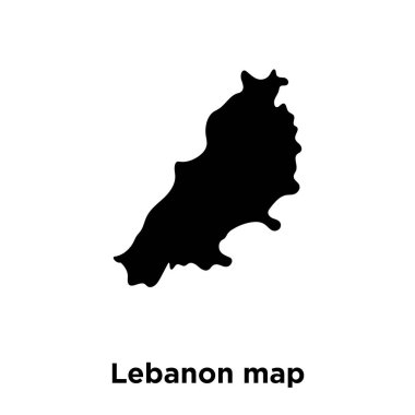 Lübnan harita simge vektör, beyaz arka plan üzerinde izole Lübnan harita kavramı logo şeffaf arka plan, dolgulu siyah sembolü imzalamak