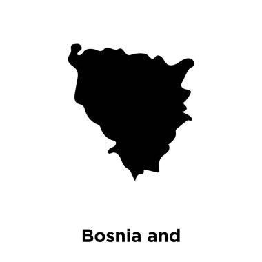 Beyaz arka plan, logo şeffaf arka plan, Bosna-Hersek harita işareti kavramı üzerinde izole Bosna Hersek Harita simge vektör siyah sembol dolu