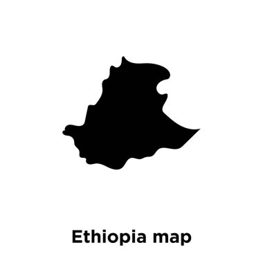 Etiyopya Haritası simge vektör, beyaz arka plan üzerinde izole Etiyopya harita kavramı logo oturum şeffaf arka plan, dolgulu siyah sembolü