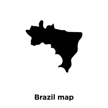 Brezilya harita simge vektör, beyaz arka plan üzerinde izole Brezilya harita kavramı logo şeffaf arka plan, dolgulu siyah sembolü imzalamak